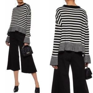 Cinq a Sept Seren Striped Bell Sleeve Oversized Sweater XS fits size S & XS
